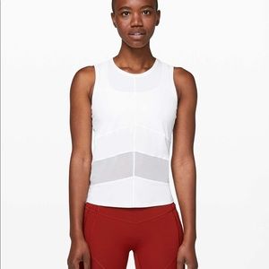 Lululemon White Mesh Muscle Tank